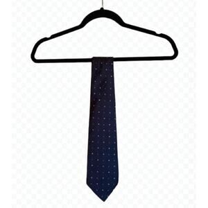 Peter Thomas by Superba Navy Blue & Grey Geometric Silk Necktie